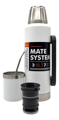 Termo 1.200 + Tapa/mate + Bombilla, Acero Inoxidable 