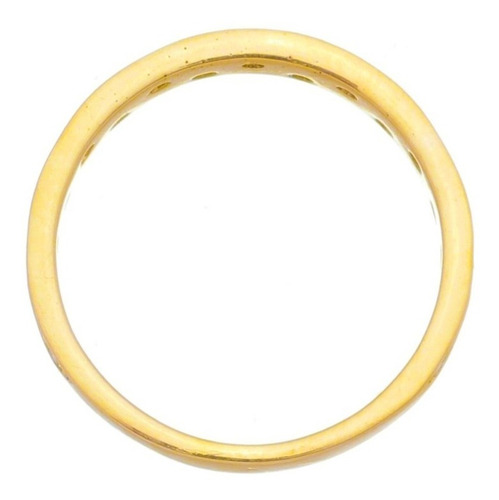 Anel Aparador Cravejado Com Diamantes Ouro Amarelo 18 Kl