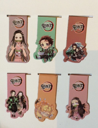 Imagen 4 de 5 de Marcapáginas Clip Magnético Kimetsu No Yaiba Kawaii