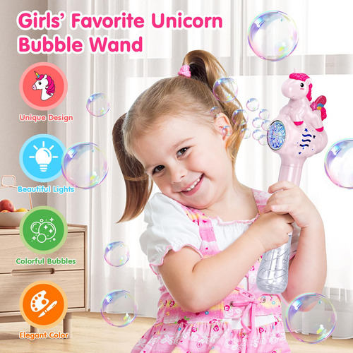 Ametralladora Burbujas Unicornio Niños 1-3 Años, Solución Bu Color
