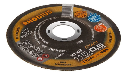 Imagen 3 de 8 de Disco De Corte Metal 4 1/2 115 X 0.6 Mm Rhodius X Unid