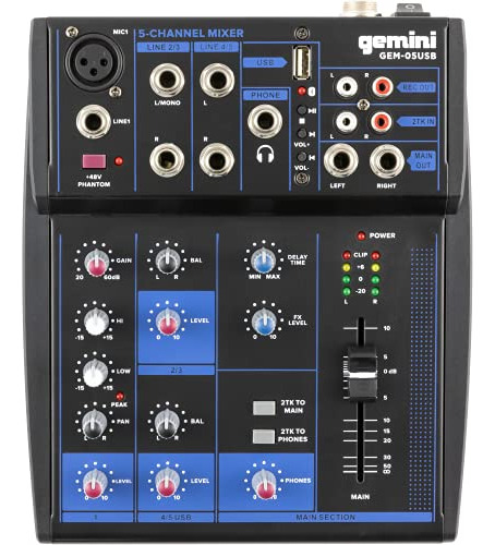 Mezclador Dj Gemini Sound Gem-05usb Compact Rotary 5