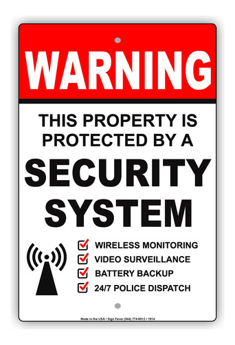 Advertencia Propiedad Protegida Securoty Sistema Monitoreo 7