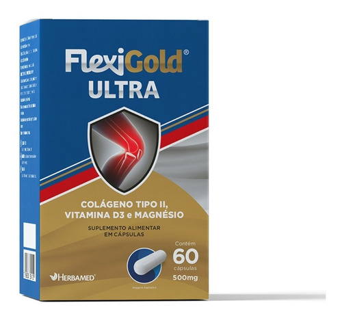 Flexigold Ultra 60 Caps 500mg Colágeno Tipo 2 - Herbamed