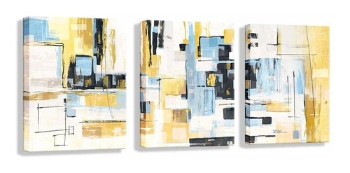 3 Paneles De Lienzo Abstracto, Arte De Pared, Moderno, ...