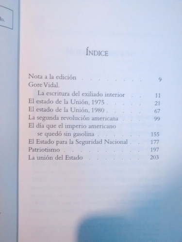 Imagen 4 de 5 de Patria E Imperio Gore Vidal Prologo Vazquez Montalban Edhasa