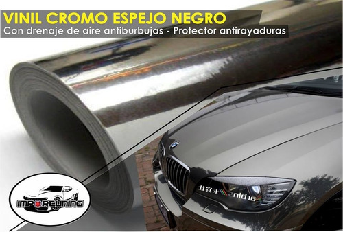 Vinil Cromo Negro Con Burbujas De Aire