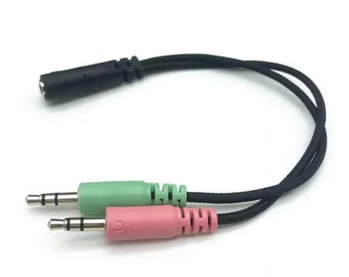 Adaptador Mini Plug Aux 3.5 A Microfono Auricular Pc