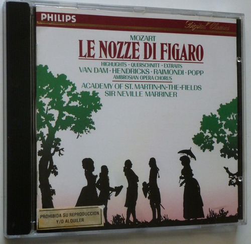 Mozart Le Nozze Di Figaro 1 Cd Van Dam, L. Popp, Marrine ( 