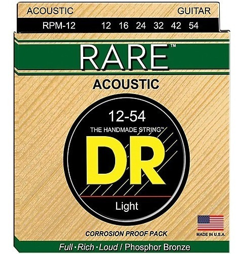 Cuerdas Guitarra Electroacúst Light 12/54 Rare Dr Rpm-12 +