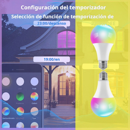 4 Focos Led Wifi Inteligentes De 10 Vatios