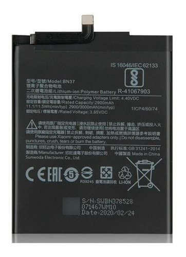 Batería Para Xiaomi Bn37 Redmi 6 Redmi 6a Mi A2 Lite
