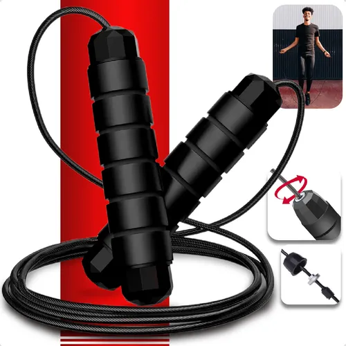 Corda De Pular Cross Speed Rope Rolamento Profissional Fit Homero...