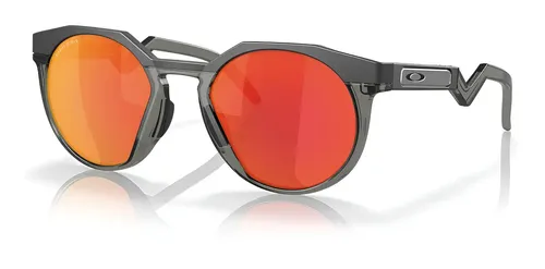 Óculos De Sol Oakley Hstn Redondo Matte Carbon Prizm Ruby Cinza