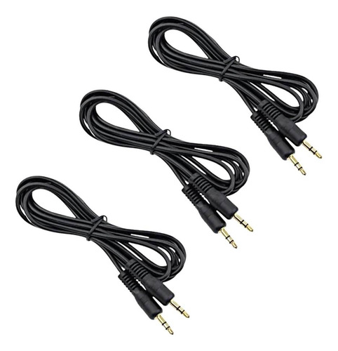 Pack 3 Cables Auxiliar Audio Plug 3.5 Mm Macho 1,5 Mts Ulink