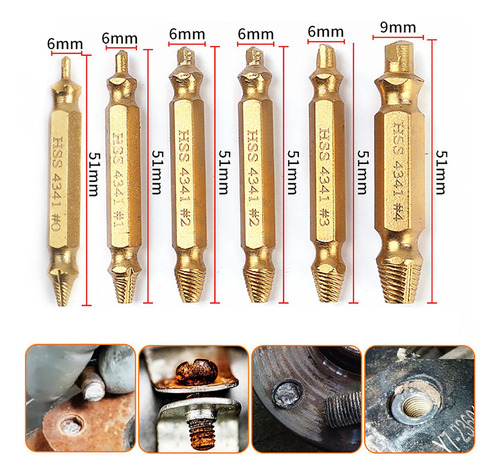 Extractor De Tornillos Dañados Juego De 3105d 4 Piezas