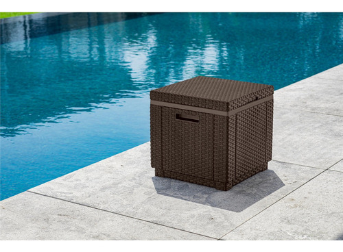 Mesa Cooler De Terraza Jardín Ice Cube Marrón