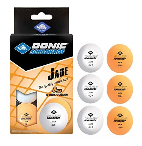 Pelotitas Ping Pong Donic Jade Caja X 6 Naranjas/blancas