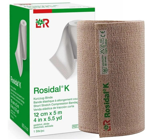 Bandagem Curto Estiramento Alta Compressão Rosidal K 12cmx5m