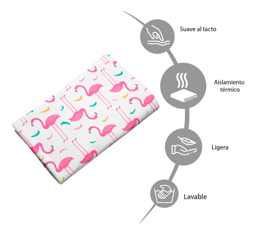 Cobija Frazada Patrones Varios Diseños Ligera Ultrasuave Flamingo Lisa