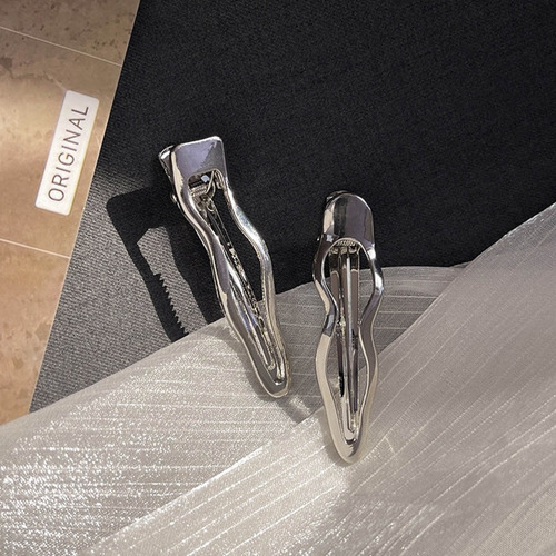Pinza Para El Pelo (t2) Con Línea De Metal, Elegante, Broche
