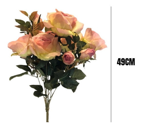 Buquê De Rosas X10 49cm - Rosa Outono