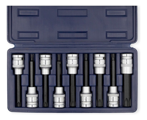 Set Llave Tubo Punta Torx Bremen Enc 1/2 Largos 9pz 5779 Dgm Color Gris