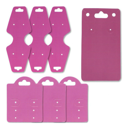 Kit Cartelas Para Bijuterias 3 Modelos Diferentes 1500 Unid. Cor Pink