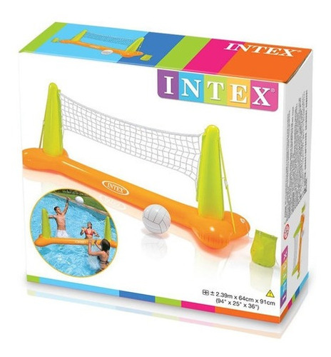 Set De Voleibol Inflable P/ Piscina 2.39mx64x91cm Familiar