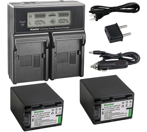 Lcd Dual Smart Fast Charger 2 X Batería Para Sony Np F...