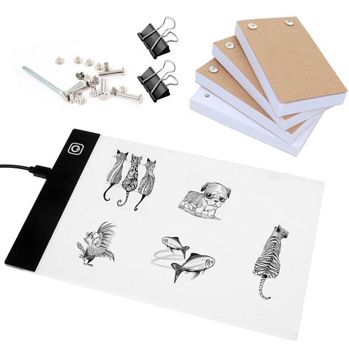 Flip Book Kit Con Light Pad - A5 Led Light Board / Box & 320