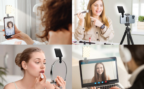 I Lámpara De Cámara Con Luz De Vídeo Con Clip De Flash Para