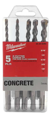 Kit De 5 Brocas Sds Plus Para Concreto Milwaukee 48206290