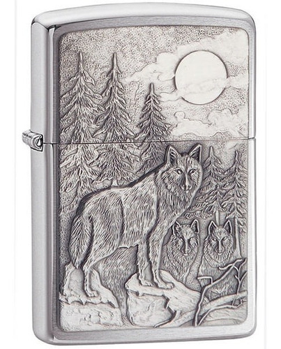 Encendedor Zippo Cromado Mate Emblema Timberwolves