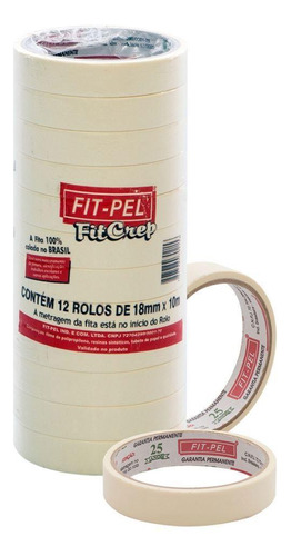 Fita Crepe Branca De Uso Geral 18mmx50m 24 Un Alta Qualidade