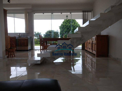 Imagem 2 de 7 de Sobrado Em Condomínio Com 03 Suítes, Ambas Com Closet, Lareira, Mármore, 02 Vagass À Venda, 415 M² - Quinta Da Baroneza Ii - Bragança Paulista/sp - So0437