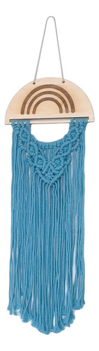Macrame Hair Bow Holder Hecho A Mano Colgando Pinzas Azul