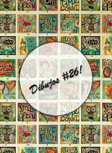 Dibujos #26! Lámina Decoupage Autoadhesiva 30 X 42 Cm