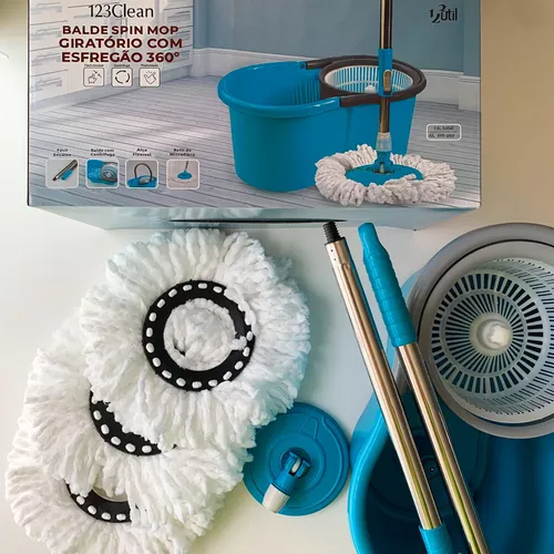 BALDE SPIN MOP 360 COM ESFREGAO 13 LITROS 123CLEAN - 123Útil