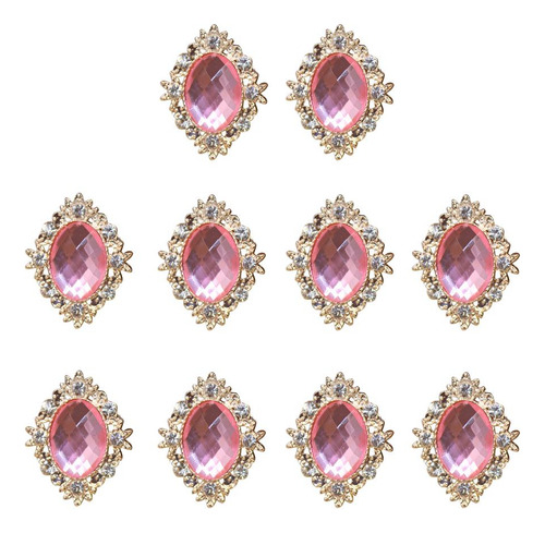 10pcs Rhinestone Flat Back Beads Button Scrapbook Embellment