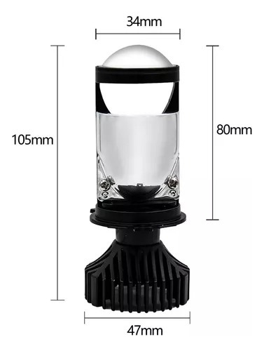 Kit 2 Ampolletas Turbo Led Y9 Mini Proyector Con Lupa H4
