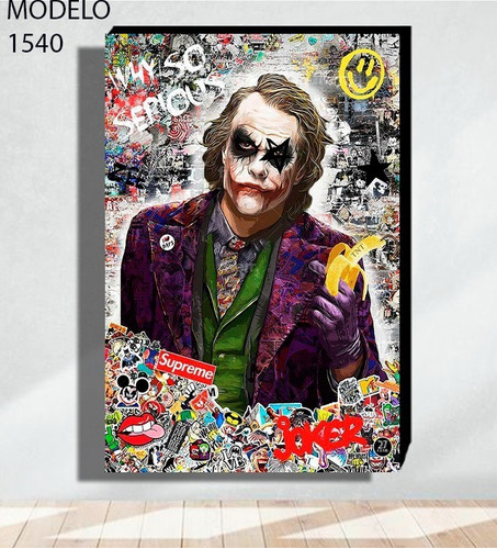 Cuadro Decorativo Joker Batman Grafiti Pop Art Textura