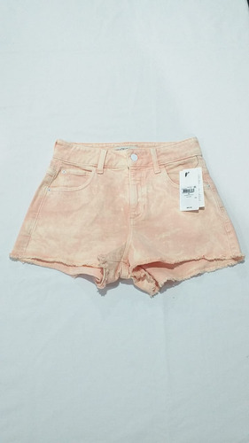 Short Guess Naranja Jaspeado Logo En Piel Blanco