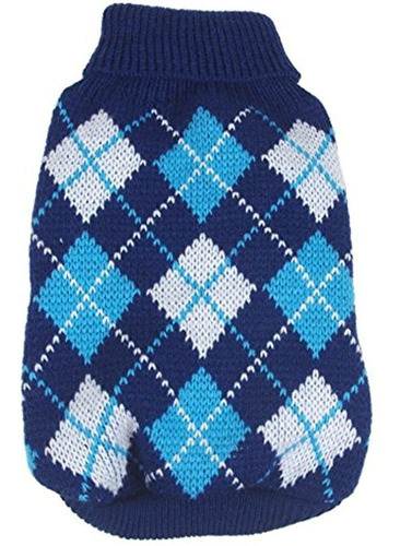 Argyle Style Ribbed Fashion Pet Sweater