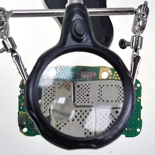 Lupa Para Soldar Atril De Base Con Pinzas Y Luz Led 3.5/12x