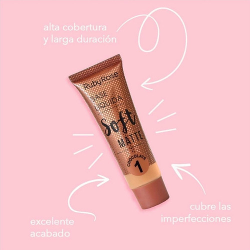 Soft Matte Liquid Foundation Variety Of Shades 29ml Ruby Rose Chocolate Shade 1