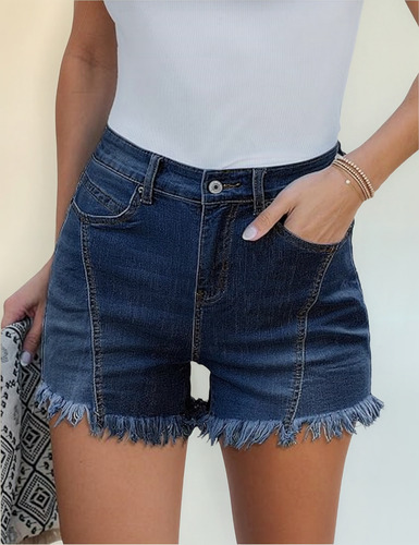 Pantalones Cortos Con Dobladillo Sin Rematar