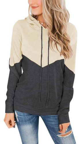 Sudadera Con Capucha De Manga Larga Con Bloques De Color Par