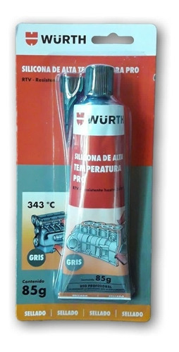 Silicona Gris Alta Temperatura Wurth 85gr