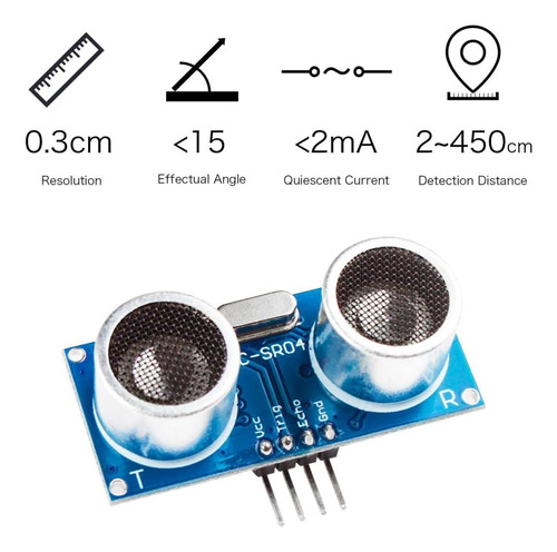 Kit Sensor Ultrasónico Hc-sr04 8 Piezas, Medición Precisa